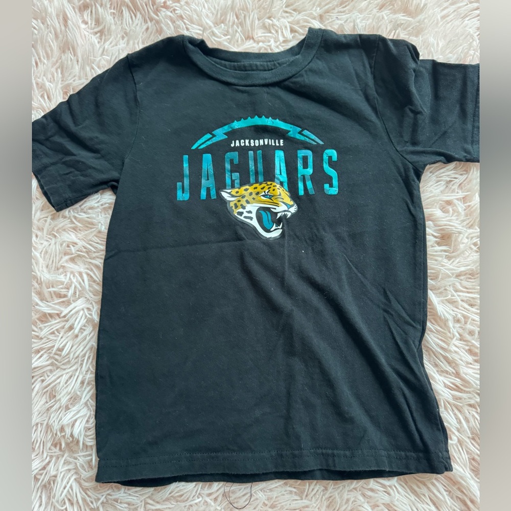 NFL Jacksonville Jaguars Black Short Sleeve Tee with Teal Graphics